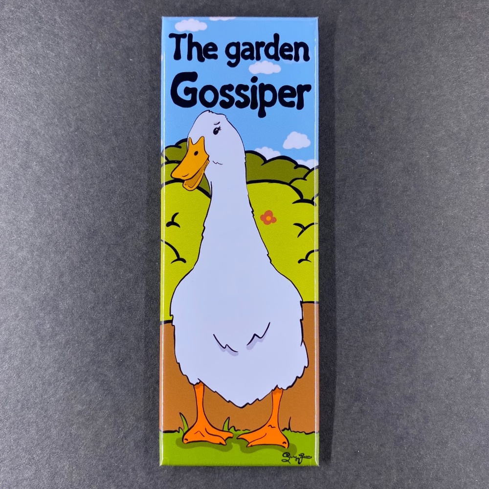 Funny Duck Magnet, Handmade Retro Farmhouse Decor Pet Portrait Art Gift 1.5x4.5"